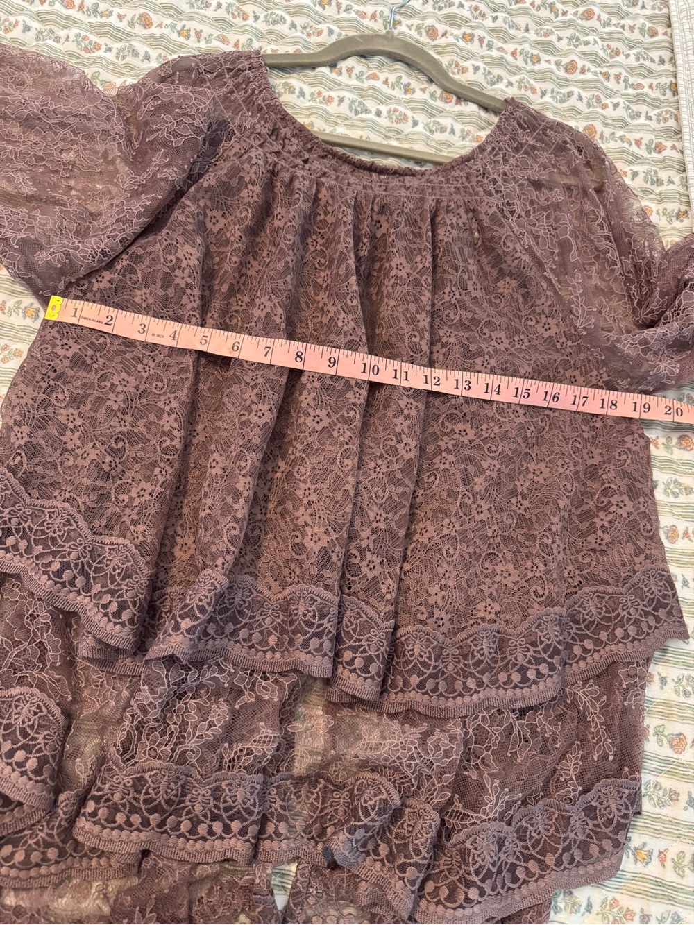 Free People Goldie Knit Top - Plum Dust Size Medium Lace Boho - Picture 8 of 12